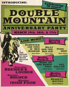 Double Mountain Brewing Anniversary Party Flyer